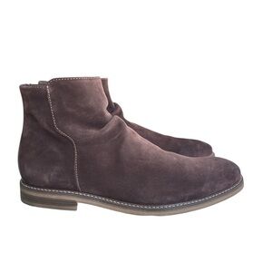 Alfani Arlen Brown Suede Ankle Boots Men’s 12M Side Zip Casual Dress Boots